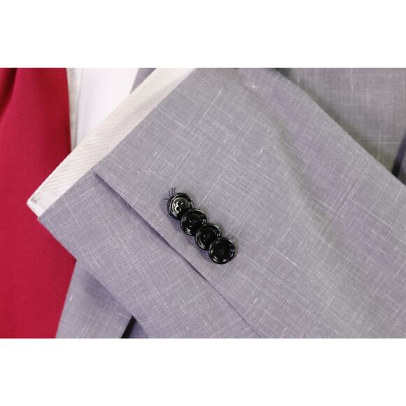 Indochino Cutom Tailored Light Gray Wool Linen 2-Btn Suit 44R - Picture 6 of 9